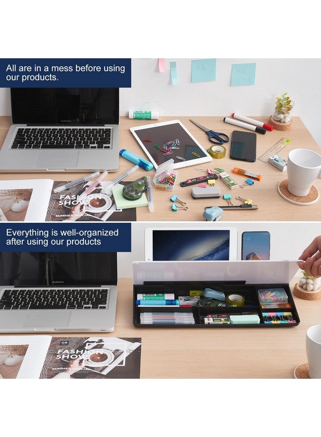 TSJ OFFICE Small Glass Desktop Whiteboard Dry-Erase-Board - Computer Keyboard Stand White Board Surface Pad With Drawer, Desk Organizers With Accessories For Office, Home, School Supplies - Image 3