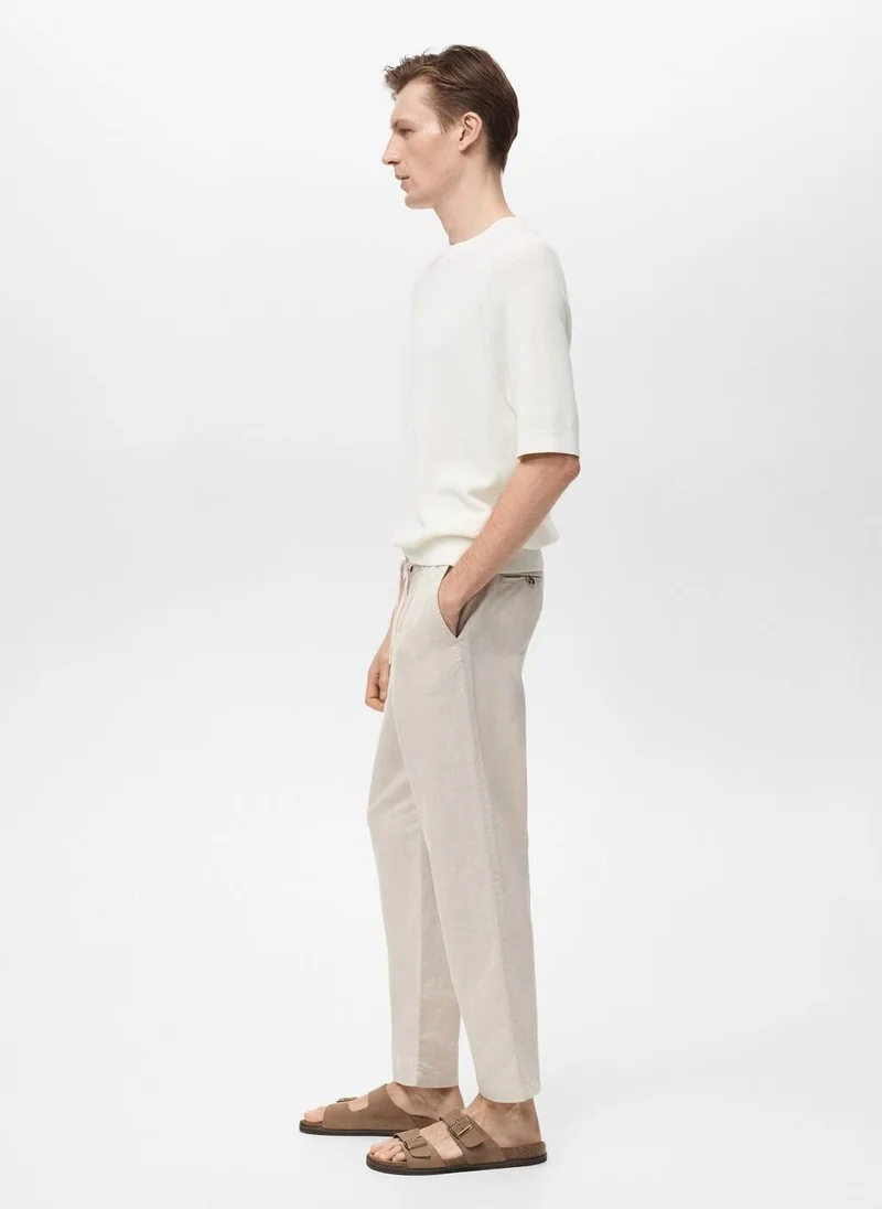 مانجو مان Slim-fit trousers with drawstring