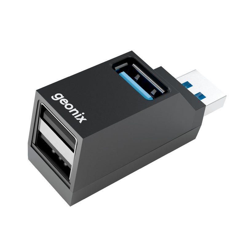 Geonix Befit UH3, USB Adapter HUB, 3 Ports, Multiport Adapter with USB 3.0 & 2-Port USB 2.0, Upto 5 Gbps High Data Transfer Speed for PC, Laptop & Mac, Plug and Play (Black) - Image 4