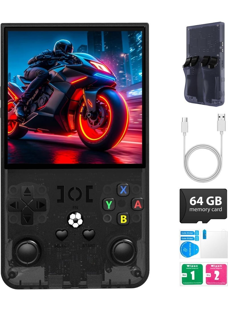 Gulf Trend R36MAX Retro Gaming Console – Handheld Pocket Arcade with 4.0” IPS Screen, Open Source Linux, 4000mAh Battery, 64GB TF Card, Over 20,000 Games, Black - Image 1