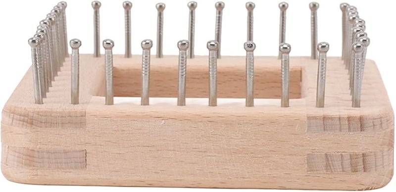 Small Wooden Knitting Loom Crochet Blocking Board 19 5x19 5cm DIY Weaving Tool - Image 1