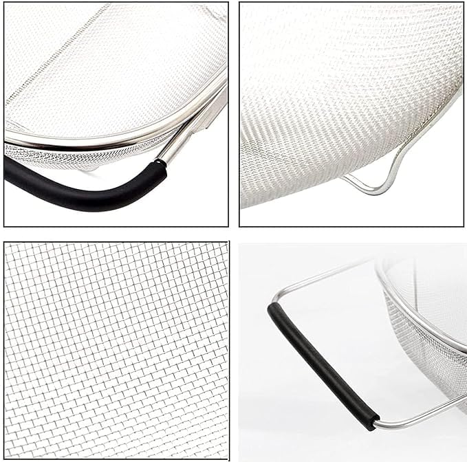 POPLEY Multipurpose Stainless Steel Colander Strainer Drainer with Handle for Rice Fruits Vegetable Noodles Pasta - Image 4