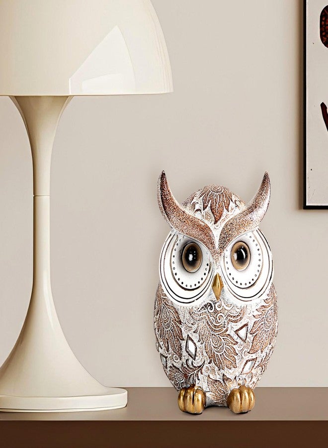 Smadeer Owl Statue and Figurine for Home Decor Accents Adorable Owl for Shelf Bookshelf Bedroom Living Room Office Table Desk Modern Decorations Animal Owl Sculpture for Birds Lovers - Image 4