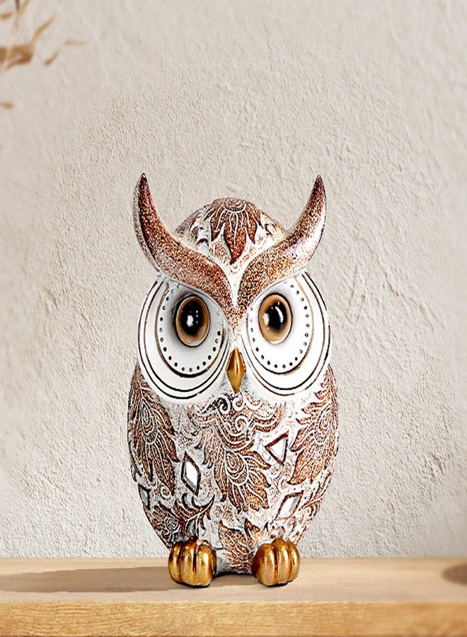 Smadeer Owl Statue and Figurine for Home Decor Accents Adorable Owl for Shelf Bookshelf Bedroom Living Room Office Table Desk Modern Decorations Animal Owl Sculpture for Birds Lovers - Image 3