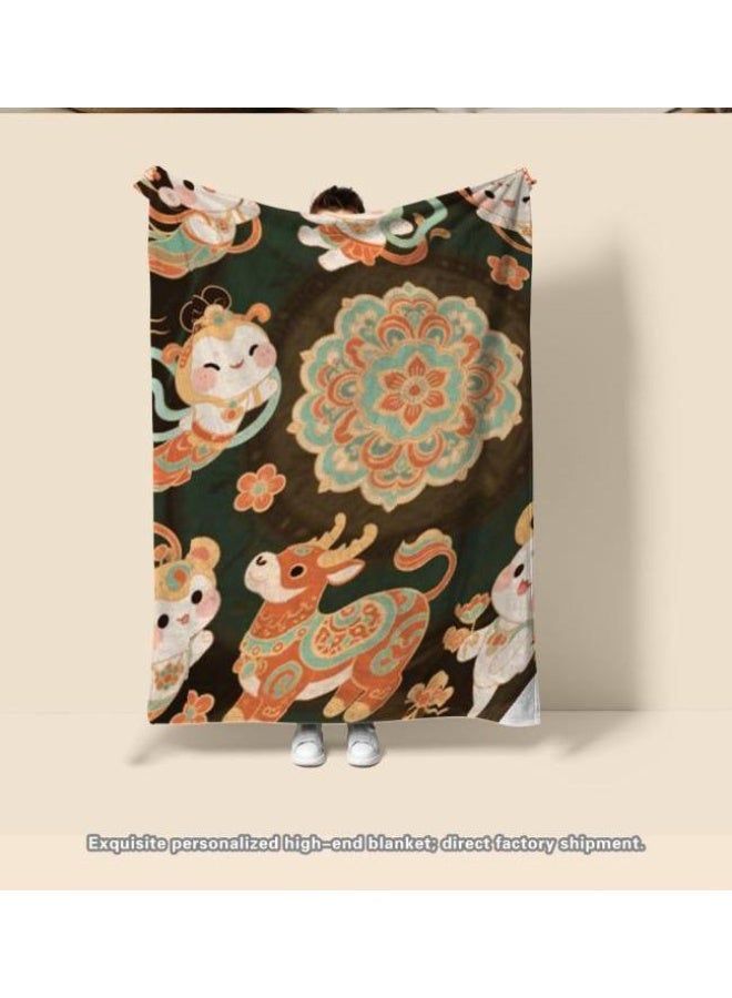 عام بطانية رقيقة من الفانيلا الكرتونية للأطفال والرضع (دافئة ومريحة، ومناسبة للنوم والألعاب) 70 سم * 100 سم - Image 3