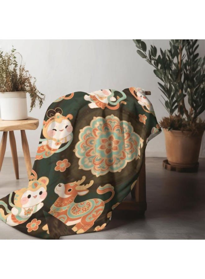 عام بطانية رقيقة من الفانيلا الكرتونية للأطفال والرضع (دافئة ومريحة، ومناسبة للنوم والألعاب) 70 سم * 100 سم - Image 5