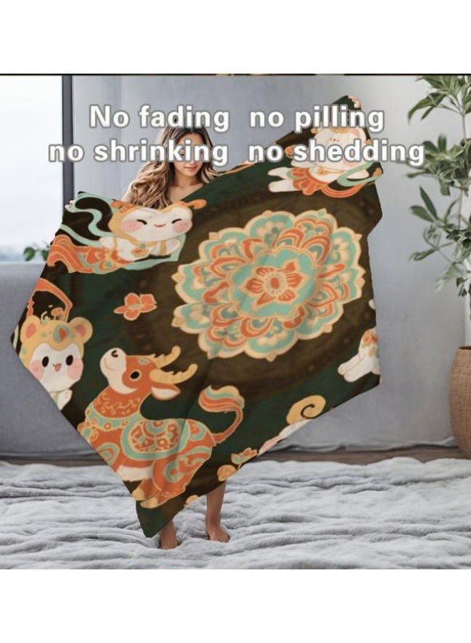 عام بطانية رقيقة من الفانيلا الكرتونية للأطفال والرضع (دافئة ومريحة، ومناسبة للنوم والألعاب) 70 سم * 100 سم - Image 1