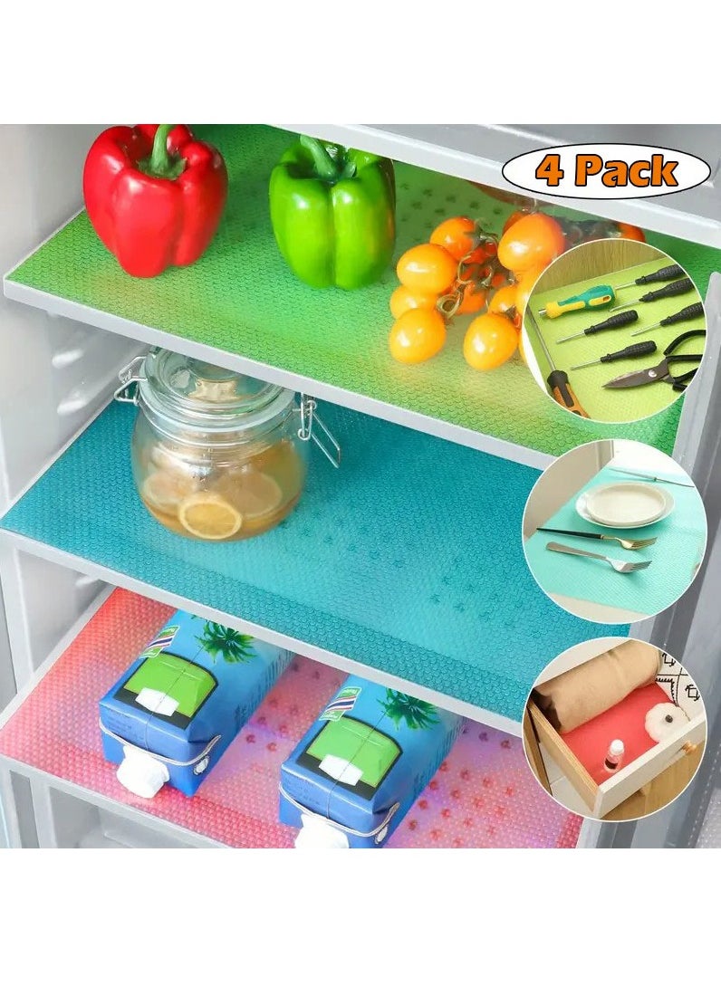 MODERN HOME - 4 Pieces Refrigerator Liners for Shelves, Washable Refrigerator Mats, Kitchen Cover Pads for Shelves, Cupboard, Freezer, Table Mat And Cabinet - Image 1