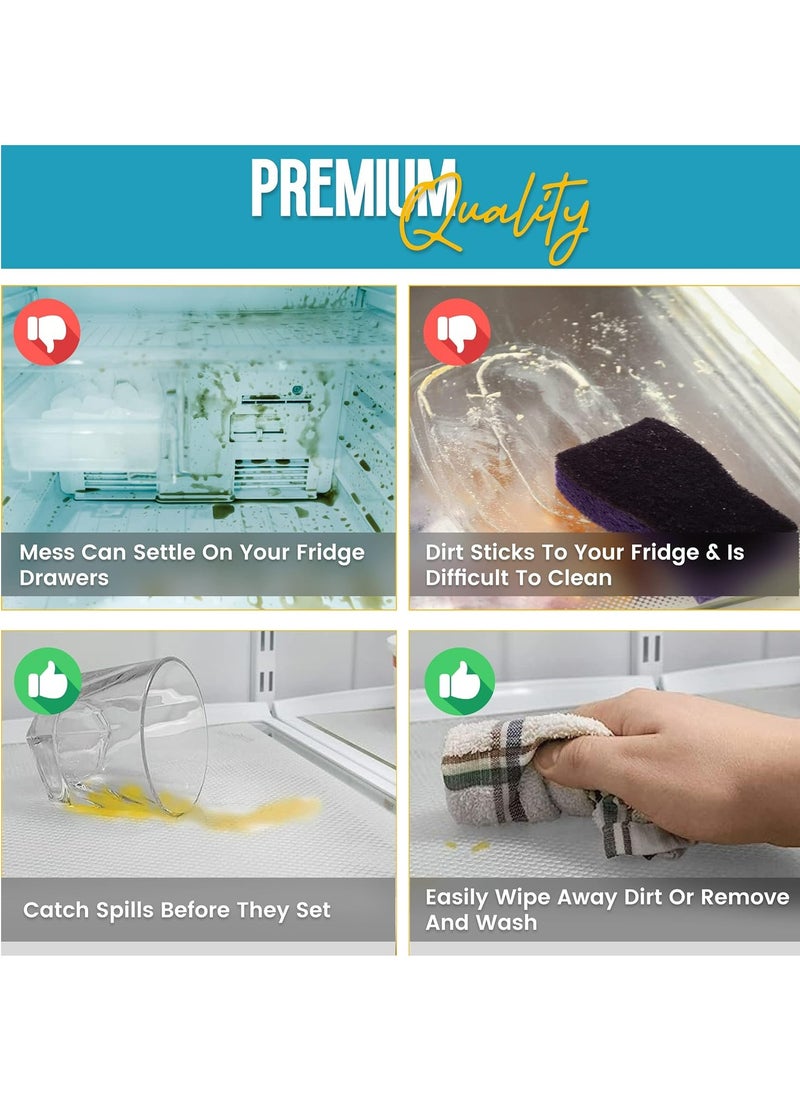 MODERN HOME - 4 Pieces Refrigerator Liners for Shelves, Washable Refrigerator Mats, Kitchen Cover Pads for Shelves, Cupboard, Freezer, Table Mat And Cabinet - Image 1