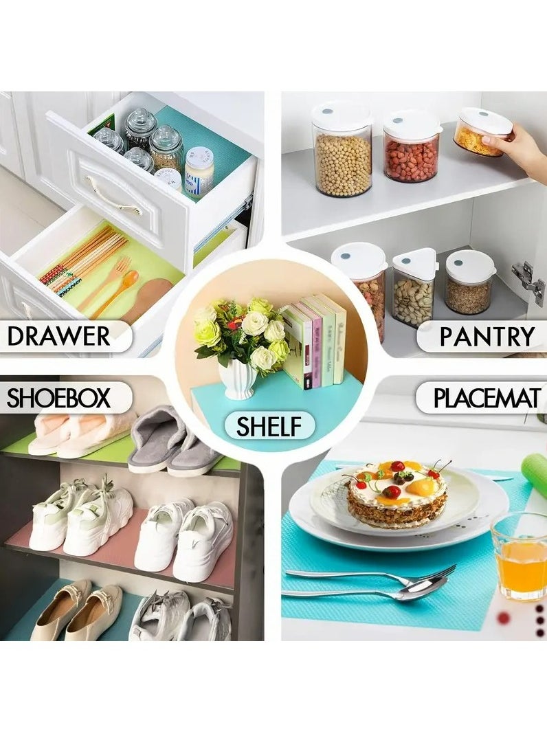 MODERN HOME - 4 Pieces Refrigerator Liners for Shelves, Washable Refrigerator Mats, Kitchen Cover Pads for Shelves, Cupboard, Freezer, Table Mat And Cabinet - Image 1