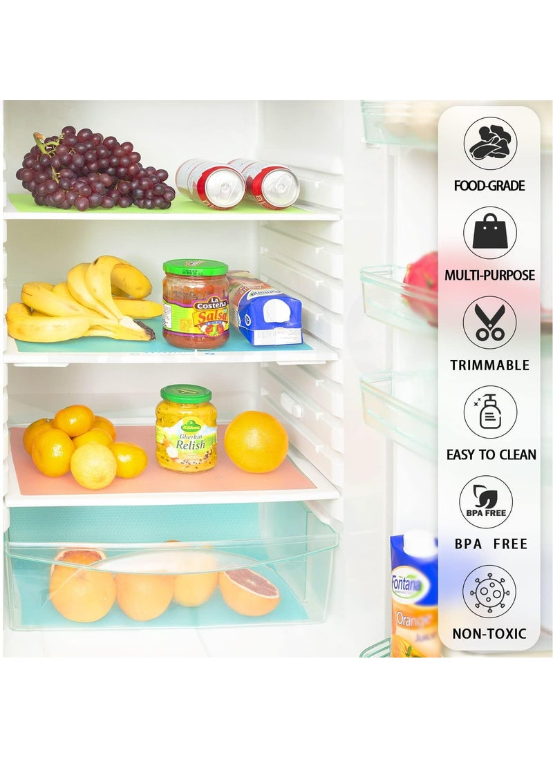 MODERN HOME - 4 Pieces Refrigerator Liners for Shelves, Washable Refrigerator Mats, Kitchen Cover Pads for Shelves, Cupboard, Freezer, Table Mat And Cabinet - Image 1