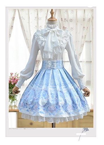 Smiling Angel Chiffon Ruffle Lace Bow Tie Vintage Gothic Lolita Casual Shirt Blouse White - Image 3