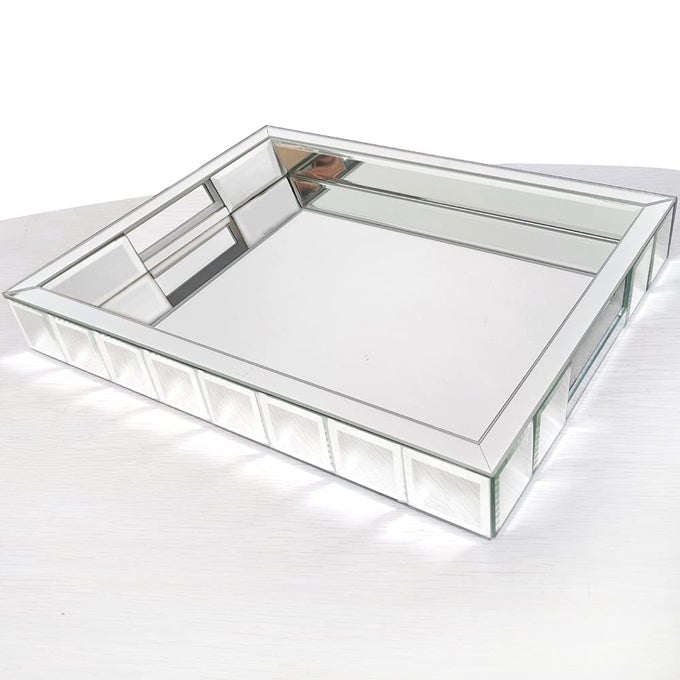 Perfume TraySuper Gorgeous Vanity Tray with HandlesJewelry Organizer Decorative Tray for DresserCoffee TableBedroom Ottoman11x15x2