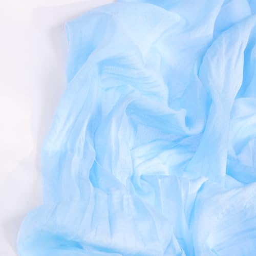 DeZerlor Baby Blue Cheesecloth Table Runner 6 Pack Fall Table Runners Boho Gauze 120 Inches Light Blue Cheese Cloth Fall Table Decorations for Thanksgiving Wedding Bridal Baby Boy Shower Party - Image 3