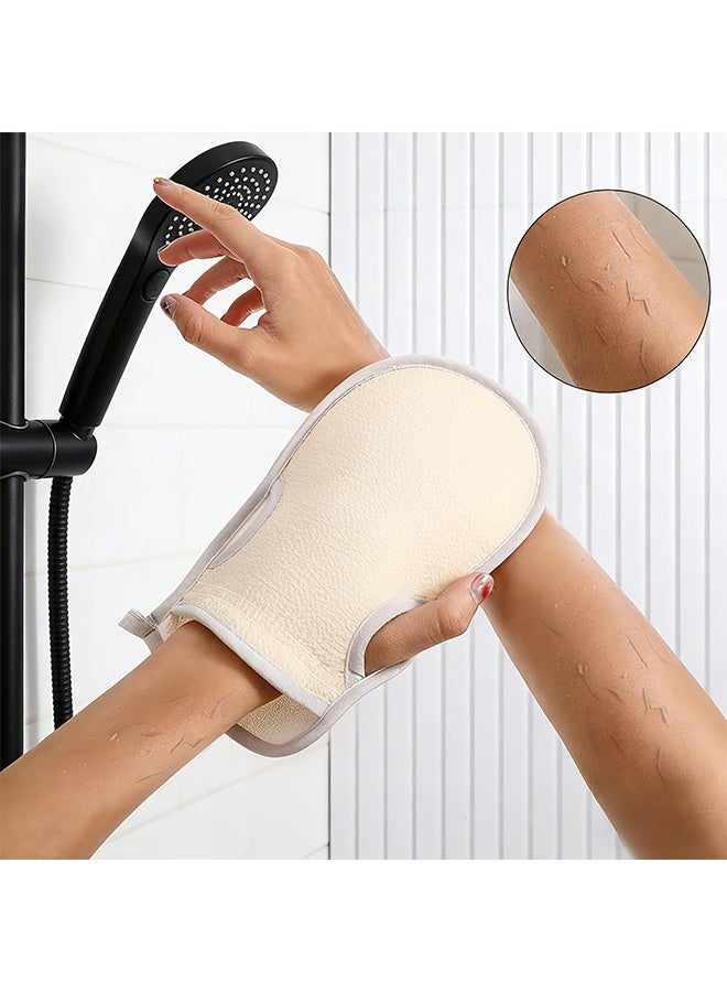 2 Pcs Beige Body Exfoliating Glove, Self-Tan Removal Body Scrubber Mitt, Ideal for Daily Bath, Shower, Spa & Deep Skin Exfoliation - Image 4