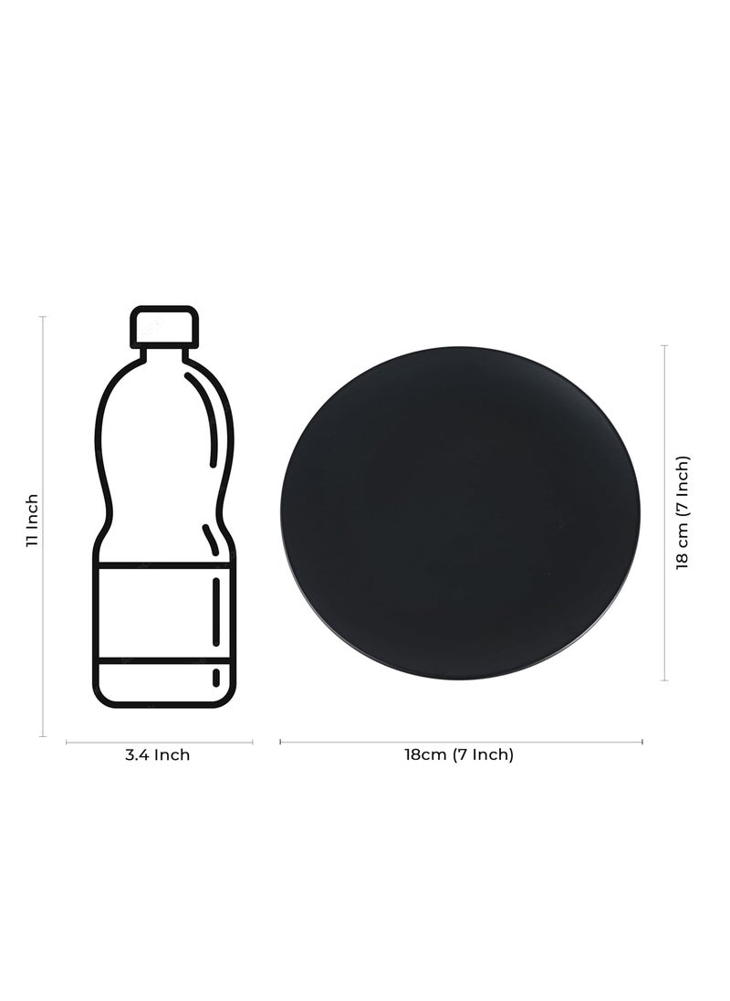 Caffeine Caffeine Ceramic Handmade Stoneware Royal Black Quarter Plate 7”(Set of 2 Dishwasher & Microwave Safe)  - Image 4