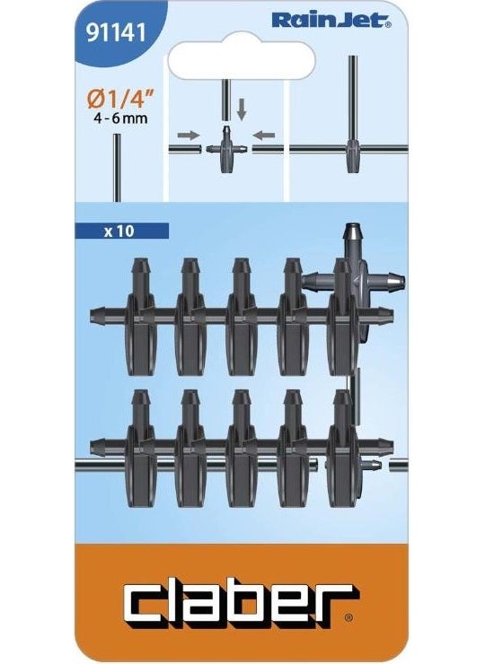 Claber - Irrigation Pipe T Connection Adapter 10-Pack 91141 - Image 1