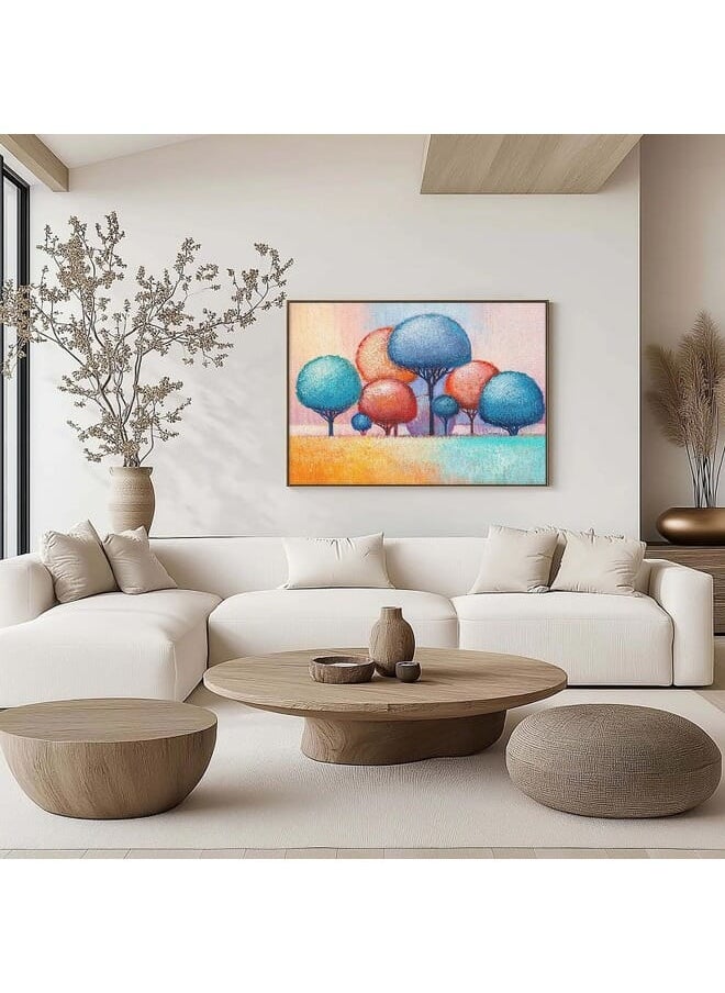 Home Gallery - Abstract Framed Portrait Of Colorful Trees - Image 1