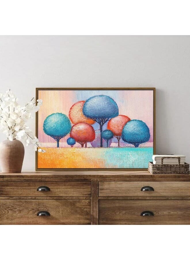 Home Gallery - Abstract Framed Portrait Of Colorful Trees - Image 1