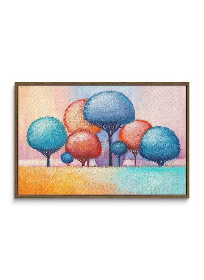 Home Gallery - Abstract Framed Portrait Of Colorful Trees - Image 1