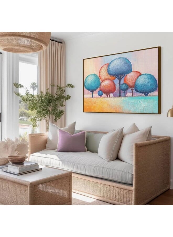 Home Gallery - Abstract Framed Portrait Of Colorful Trees - Image 1