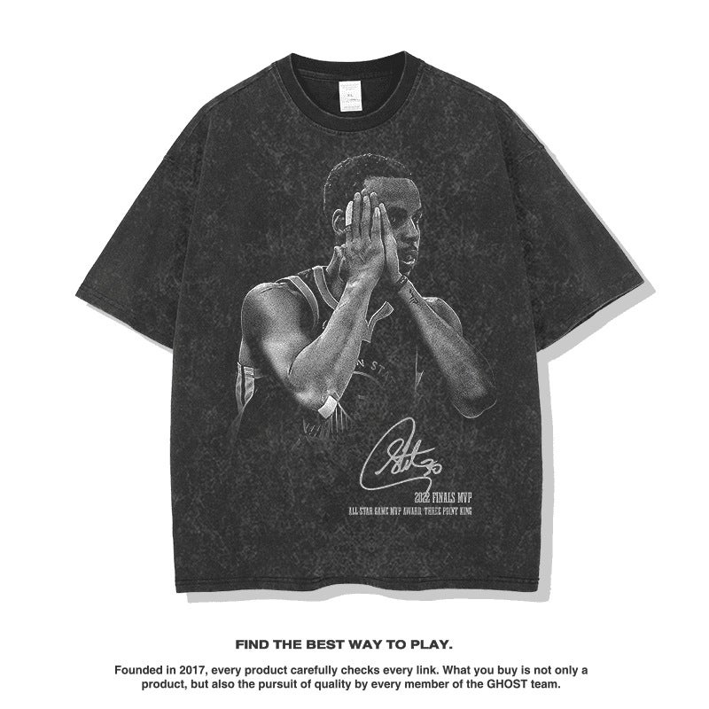 Curry Curry Good Night-Heavy Cotton Tide Brand Men'S And Women'S T-Shirt American New Direct Injection Short Sleeve - Image 1