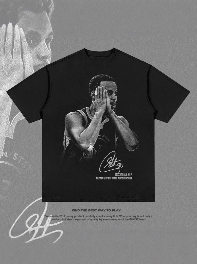 Curry Curry Good Night-Heavy Cotton Tide Brand Men'S And Women'S T-Shirt American New Direct Injection Short Sleeve - Image 5