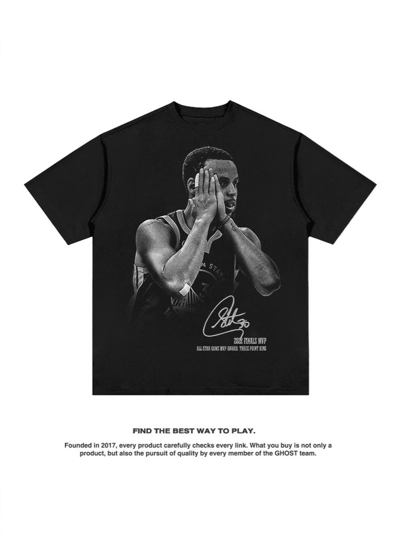Curry Curry Good Night-Heavy Cotton Tide Brand Men'S And Women'S T-Shirt American New Direct Injection Short Sleeve - Image 2