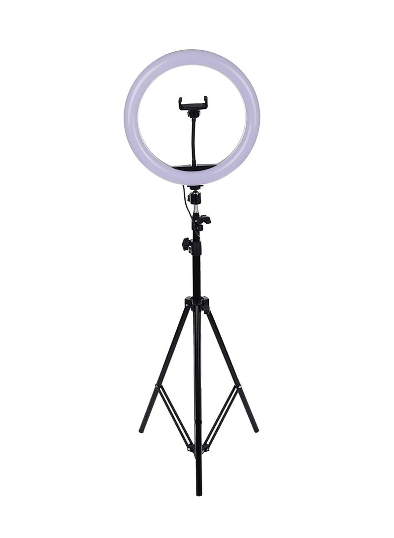 M-33 Ring Light with 360° Rotation, 33cm Diameter, Mobile Holder & 2.1M Tripod Stand, for Live Streaming and Professional Photography - White & Black - Image 5
