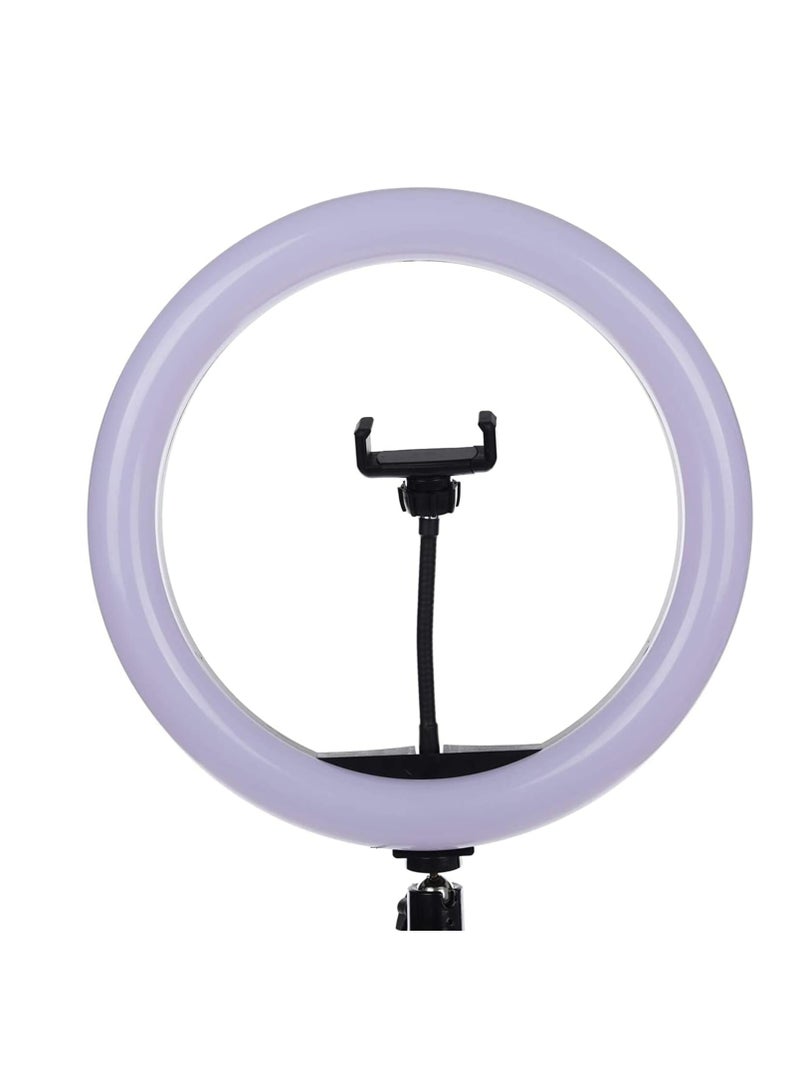 M-33 Ring Light with 360° Rotation, 33cm Diameter, Mobile Holder & 2.1M Tripod Stand, for Live Streaming and Professional Photography - White & Black - Image 3