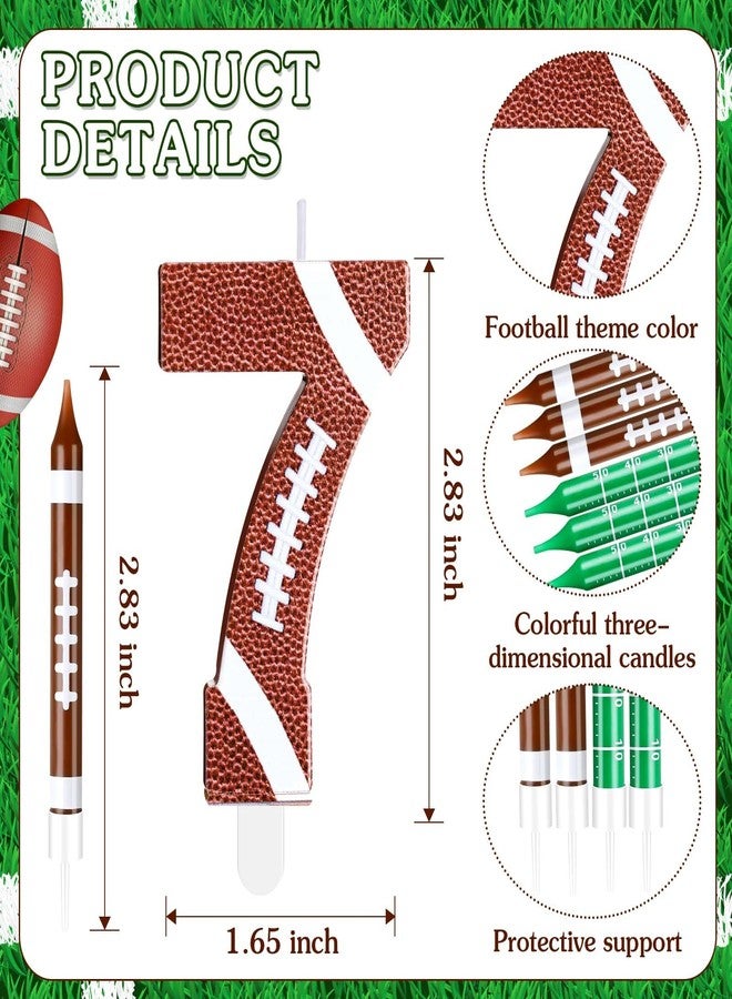 Photect 11 PCS Football Birthday Candles Number 5-9 Candle Football Cake Topper Decor Football Themed Birthday Cake Decorations for Boys Girls Kids Party Supplies (Number 7) - Image 2