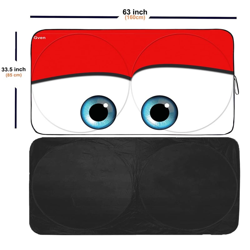 Güvenç Gven Windshield Sun Shade Car Sun Shade 2025 Pink Car Accessories for Women Shades for Front Window Girly Windshield Cover Sunshades for Summer Heat Portection(Red, L) - Image 2