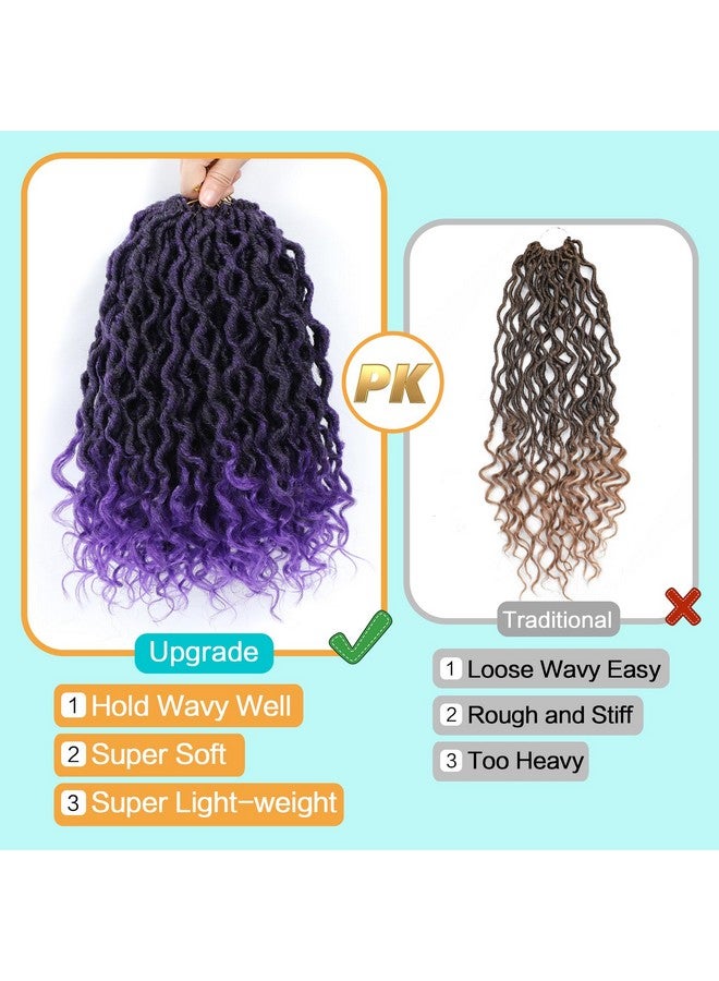 كاريدا شعر كروشيه كاريدا غوديس لوكس بطول 14 بوصة، 8 عبوات من شعر كروشيه مطور للنساء ذوات البشرة السمراء، خصلات كروشيه صناعية مسبقة التشكيل بأطراف مجعدة (14 بوصة (عبوة من 8 قطع)، لون أرجواني#) - Image 4