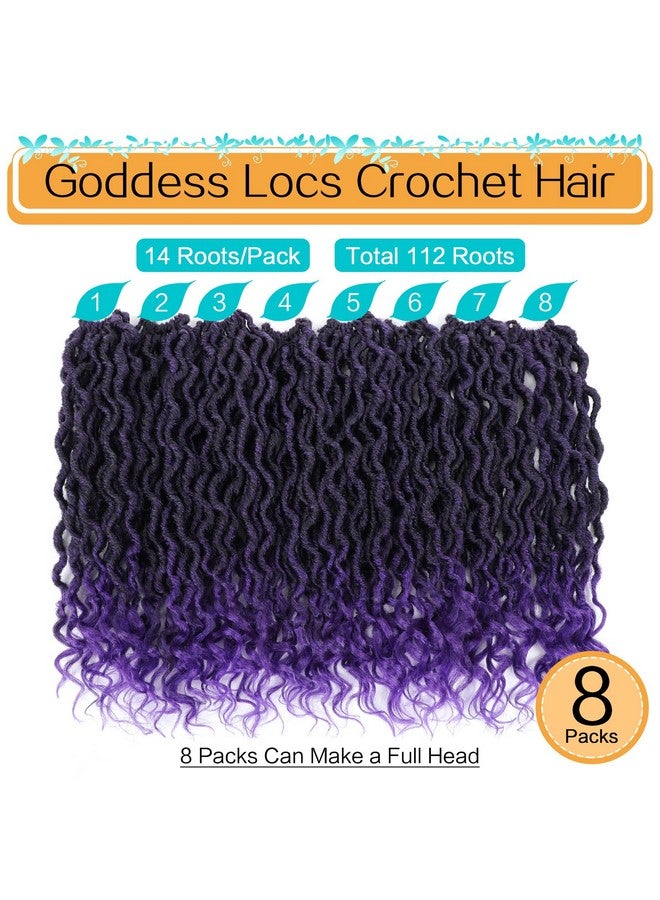 كاريدا شعر كروشيه كاريدا غوديس لوكس بطول 14 بوصة، 8 عبوات من شعر كروشيه مطور للنساء ذوات البشرة السمراء، خصلات كروشيه صناعية مسبقة التشكيل بأطراف مجعدة (14 بوصة (عبوة من 8 قطع)، لون أرجواني#) - Image 3
