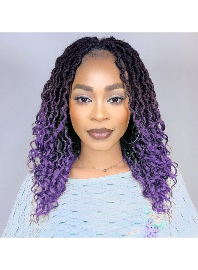 كاريدا شعر كروشيه كاريدا غوديس لوكس بطول 14 بوصة، 8 عبوات من شعر كروشيه مطور للنساء ذوات البشرة السمراء، خصلات كروشيه صناعية مسبقة التشكيل بأطراف مجعدة (14 بوصة (عبوة من 8 قطع)، لون أرجواني#) - Image 1