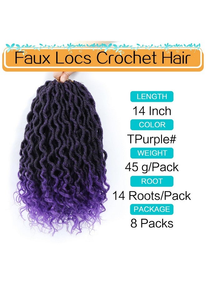 كاريدا شعر كروشيه كاريدا غوديس لوكس بطول 14 بوصة، 8 عبوات من شعر كروشيه مطور للنساء ذوات البشرة السمراء، خصلات كروشيه صناعية مسبقة التشكيل بأطراف مجعدة (14 بوصة (عبوة من 8 قطع)، لون أرجواني#) - Image 2