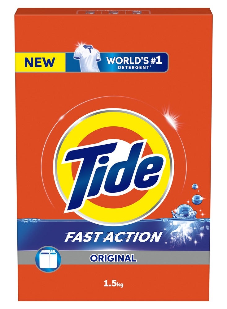 Tide Fast Action Laundry Detergent Powder 1.5kg - Image 1