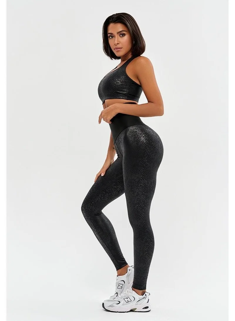 Bona Fide Bona Compressed Snake Compressed Snake High Waist Tummy Control Gym Leggings for Women for Women | Best Price UAE