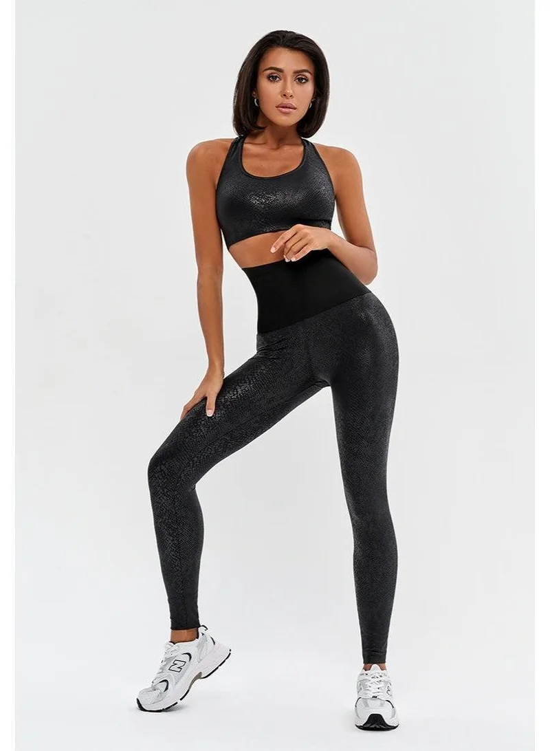 Bona Fide Bona Compressed Snake Compressed Snake High Waist Tummy Control Gym Leggings for Women for Women | Best Price UAE