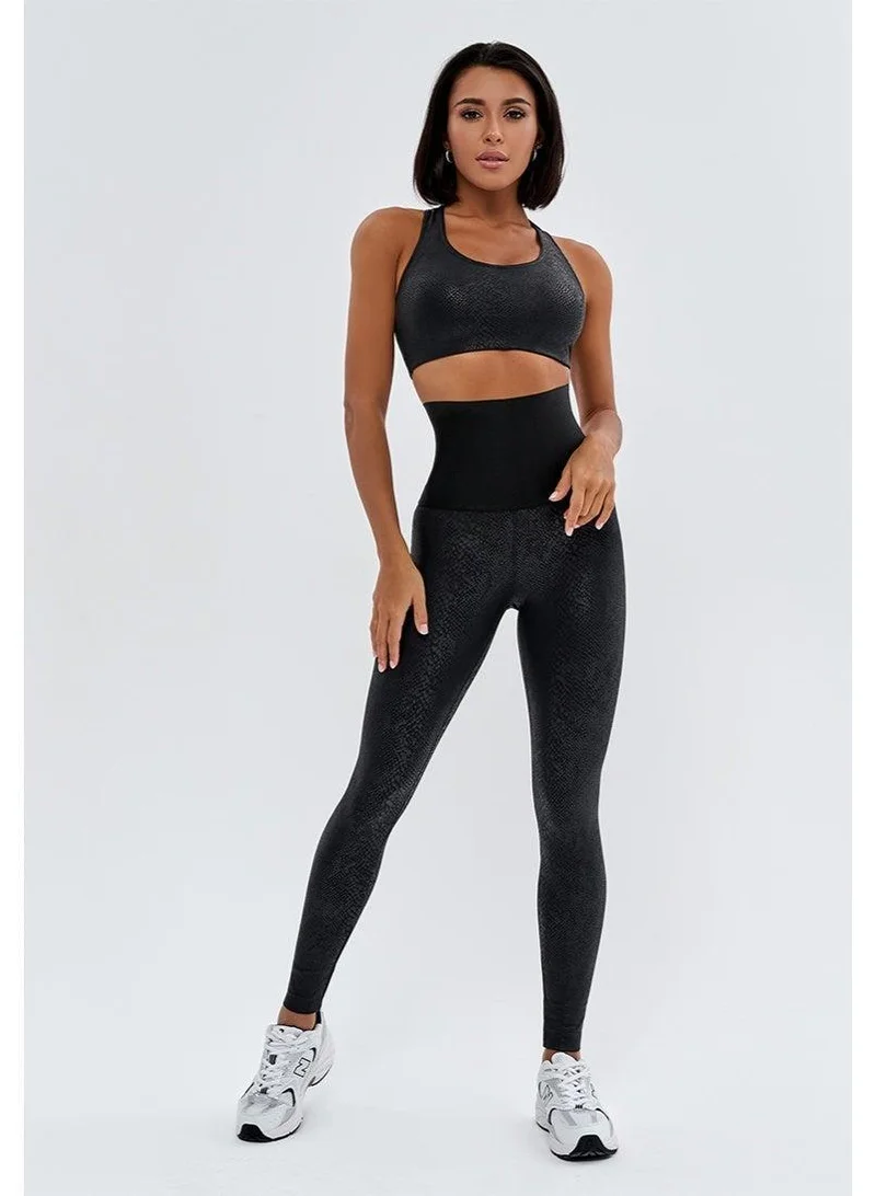 Bona Fide Bona Compressed Snake Compressed Snake High Waist Tummy Control Gym Leggings for Women for Women | Best Price UAE