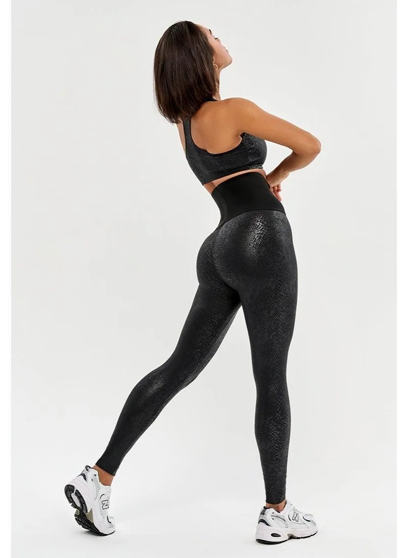 Bona Fide Bona Compressed Snake Compressed Snake High Waist Tummy Control Gym Leggings for Women for Women | Best Price UAE