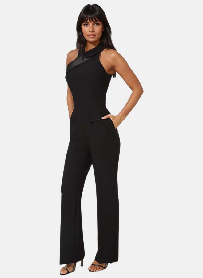 bebe Tuxedo Straight Flared Leg Jumpsuit - Image 2