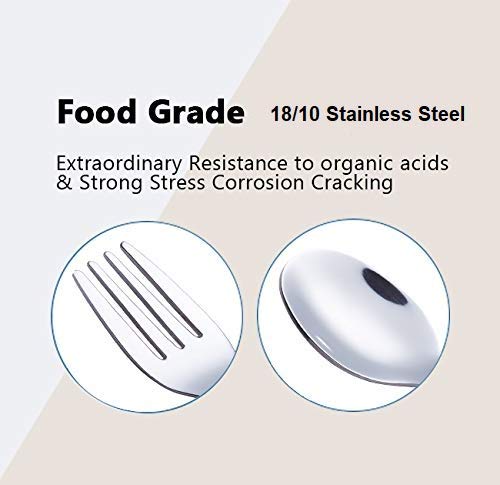 EXZACT Kids Flatware 6pcs Stainless Steel 18/10 Toddler Utensils Flatware- 3 x Forks, 3 x Spoons- BPA Free, Dishwasher Safe - 12 M+ - Stars & Dots - Image 4