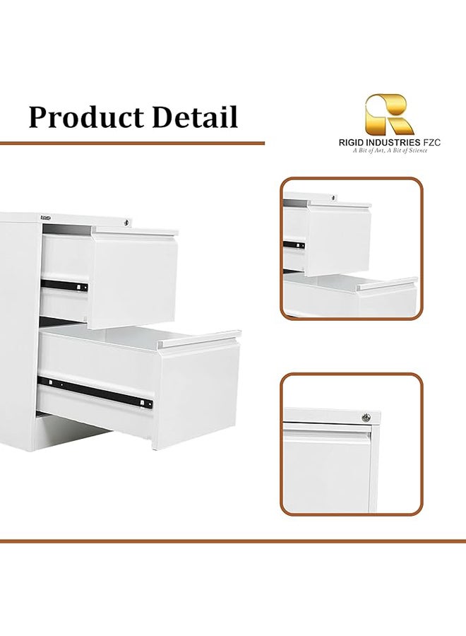 RIGID Steel Vertical Filing Cabinet Large Storage steel Cabinet, Metal Portable Cabinet with 2 Drawers - Image 3