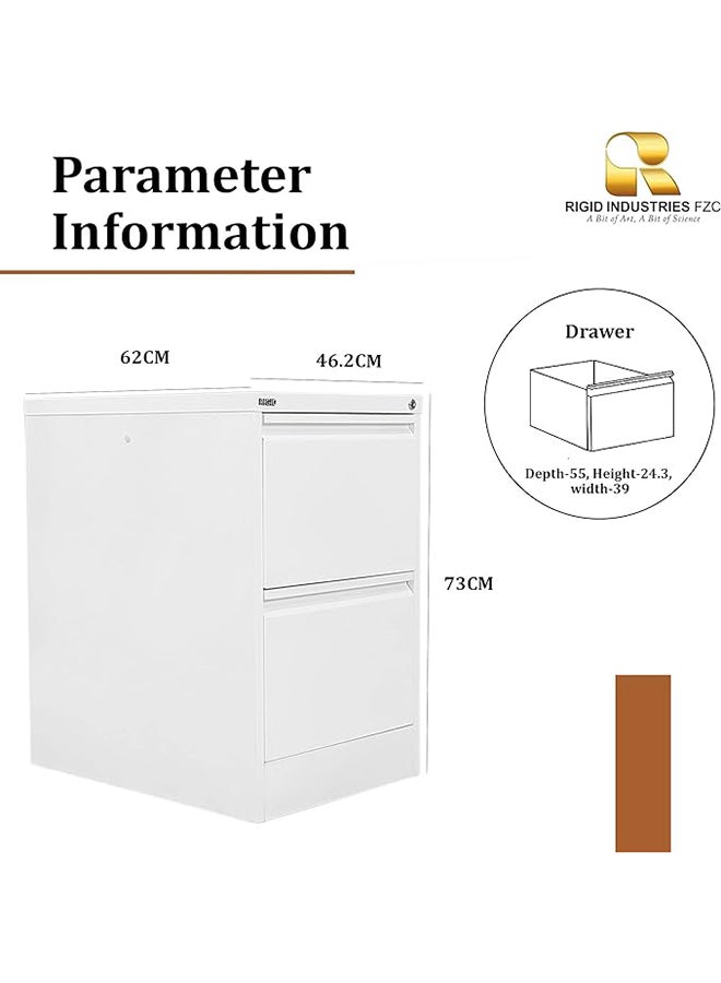 RIGID Steel Vertical Filing Cabinet Large Storage steel Cabinet, Metal Portable Cabinet with 2 Drawers - Image 2