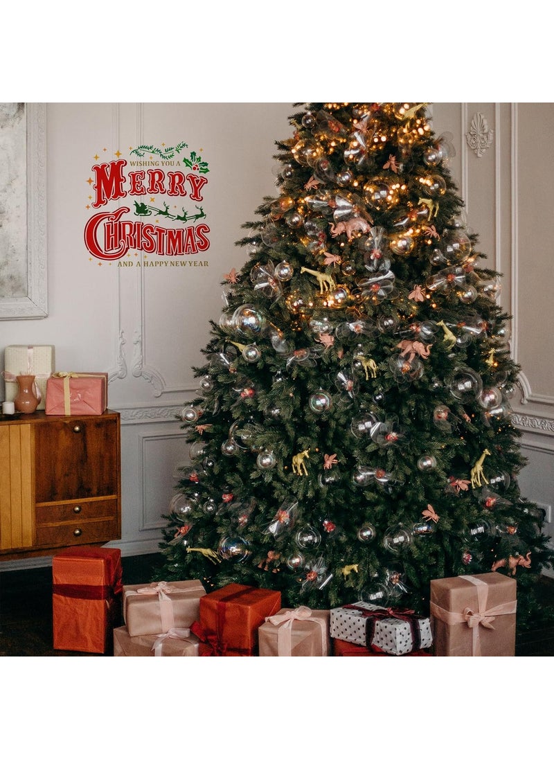 FINGERINSPIRE FINGERINSPIRE Merry Christmas Stencil 11.8x11.8 inch Christmas Decoration Painting Template Plastic Wishing You A Merry Christmas and A Happy New Year Words Stencil for Wood Walls DIY Christmas Decor  - Image 4