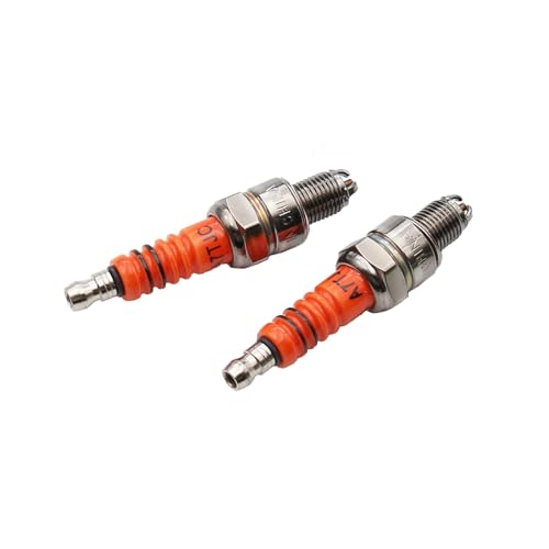 PRO BAT 8 قطع شمعة احتراق سكوتر GY6 50cc 150cc، PRO BAT، أداء عالي 3 أقطاب A7TC A7TJC لسكوترات GY6 50-125cc، برتقالي - Image 5