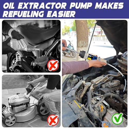 ExtreSpo 500CC Fluid Extractor, Fluid Syringe Pump, Oil Extractor for Cars Ships Engines Lawn Mowers Fluid Extraction and Filling, with 2 Transparent Hose - Image 5