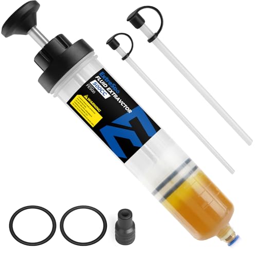 ExtreSpo 500CC Fluid Extractor, Fluid Syringe Pump, Oil Extractor for Cars Ships Engines Lawn Mowers Fluid Extraction and Filling, with 2 Transparent Hose - Image 1
