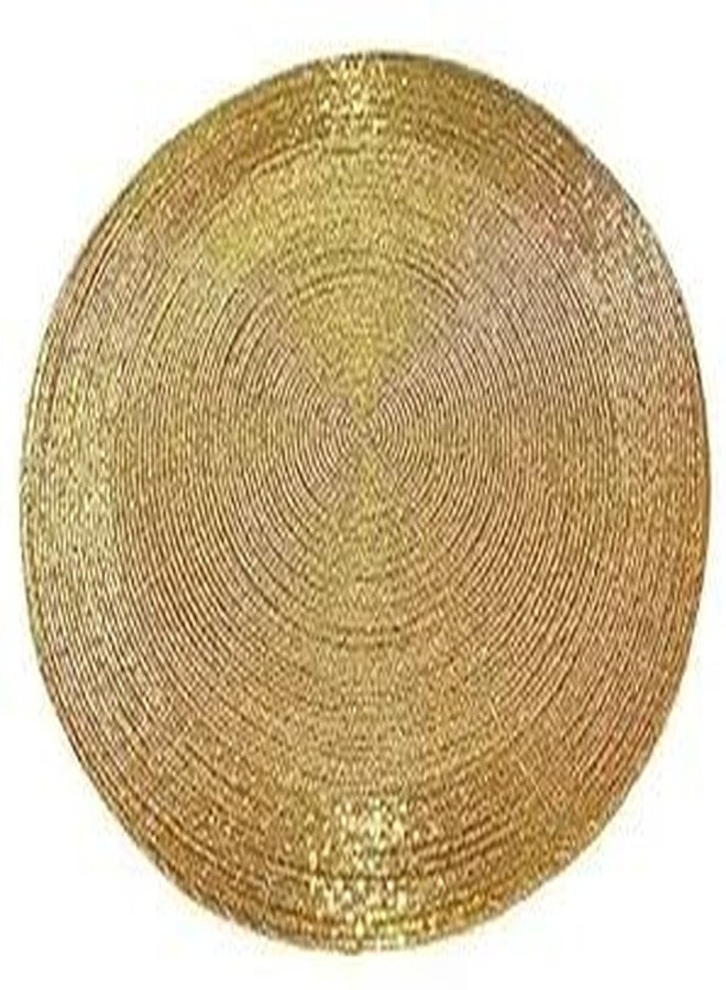 SHINING PEARL Golden Beaded Handmade PLACEMATS Wedding Purpose Table Decoration Gift Item for Christmas Family Gathering (1, 12 INCH) - Image 1